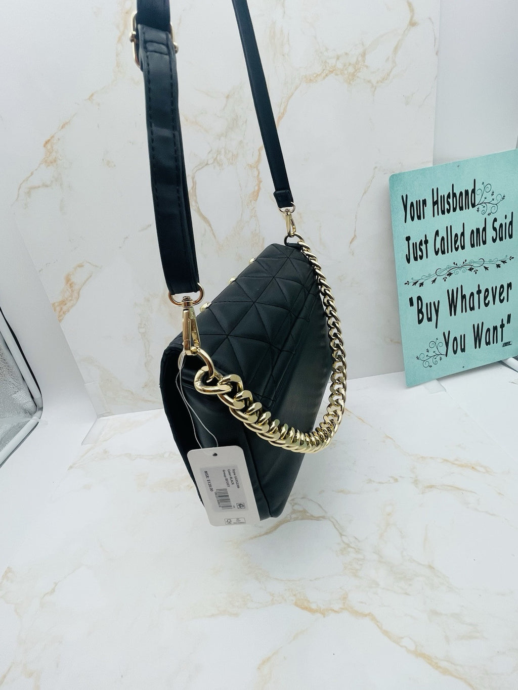 Guess Glimmer Flap Convertible Clutch, - Black