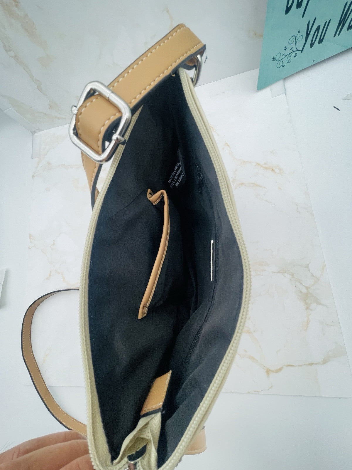 GIANI BERNINI colorblock pebbled faux-leather crossbody bag - Coffee Brown Ivory