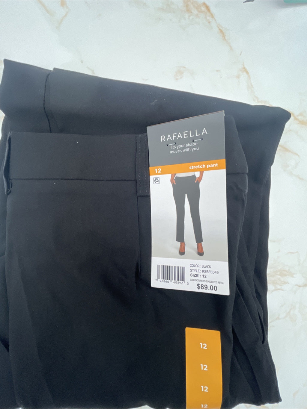 Rafaella Women's Pull-On Stretch Ankle Pant Size 12 Black