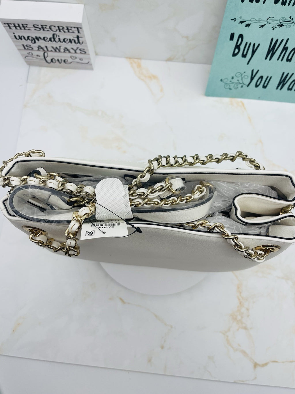 INC International Concepts  Deliz Chain Shoulder handbag  Square gold Chain WM