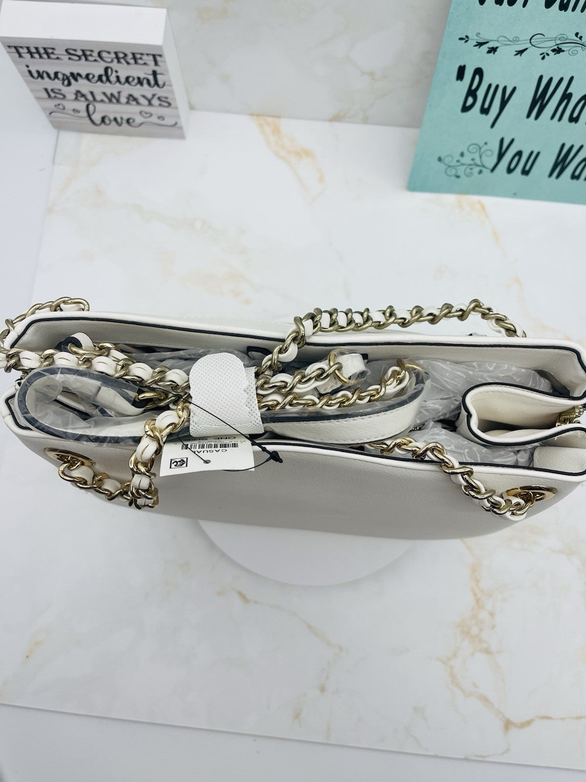 INC International Concepts  Deliz Chain Shoulder handbag  Square gold Chain WM