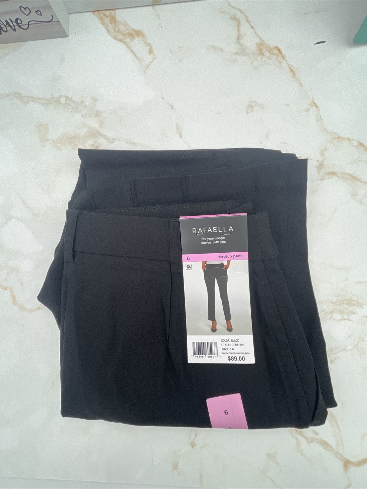 Rafaella Women's Pull-On Stretch Ankle Pant Size 6 Black