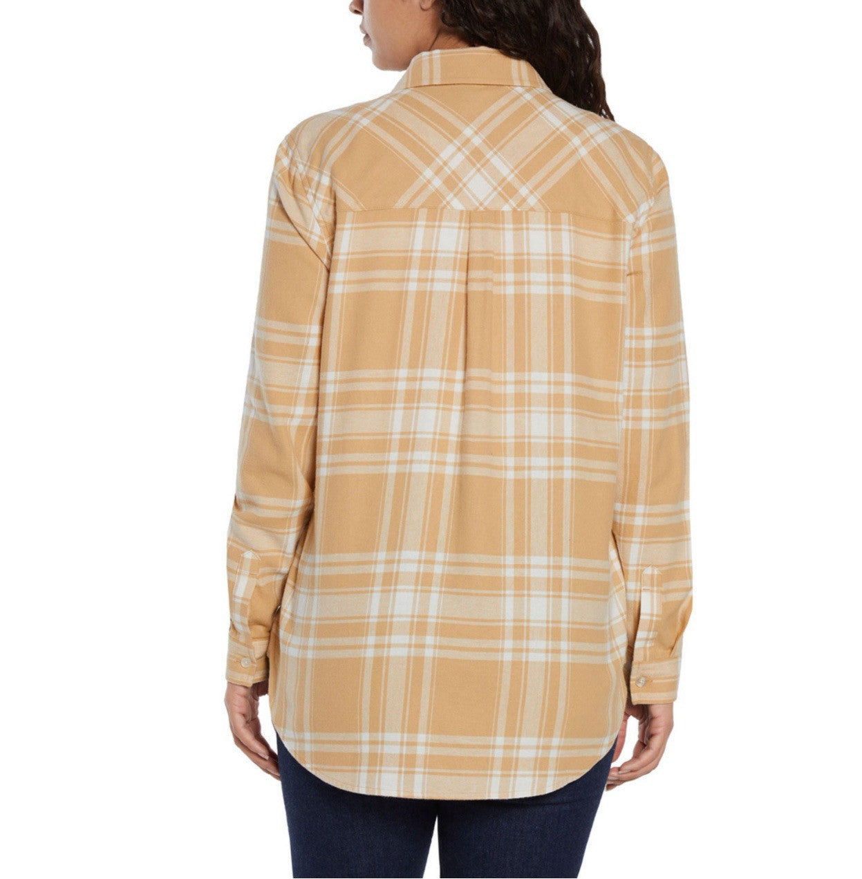 Gap Women's Soft Long Sleeve Hi-Low Hem Relaxed Fit Flannel Size XXL