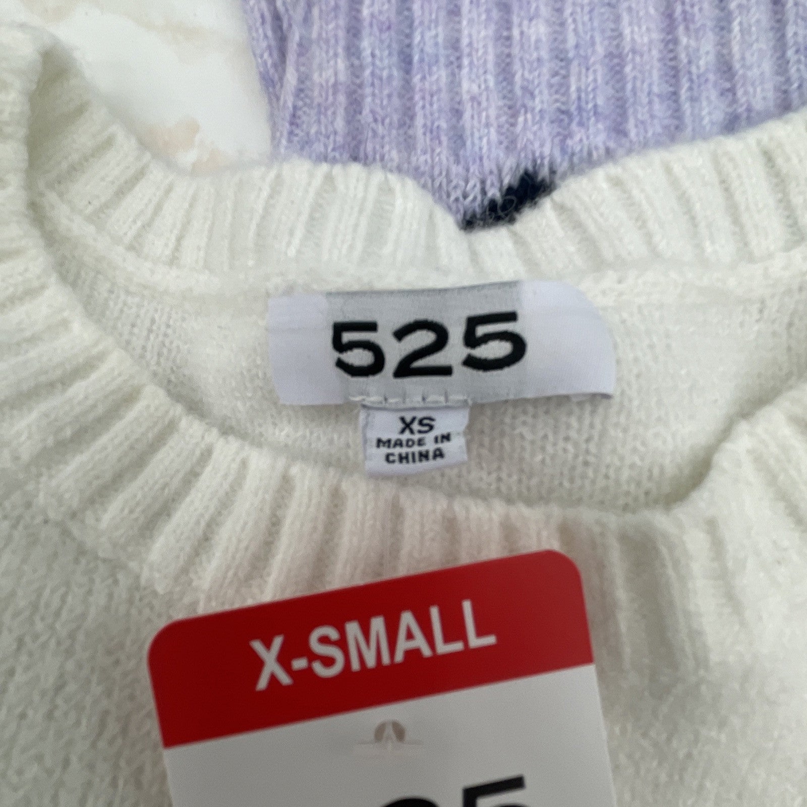 525 Women's Super Soft Crewneck Pullover Lurex Fairisle Sweater XS