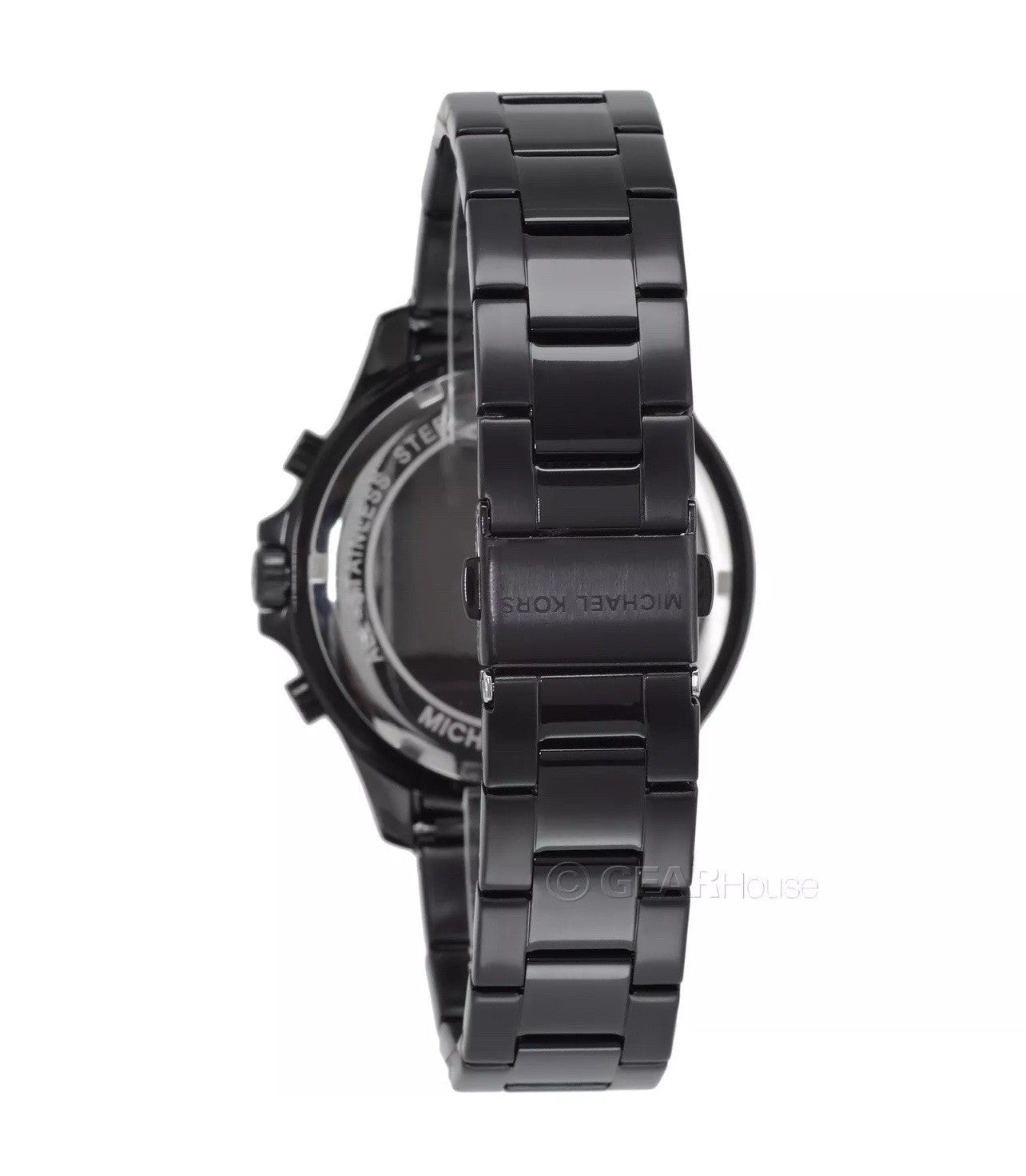 Michael Kors Greyson Mens Blackout Chronograph Watch Black Dial Stainless Steel