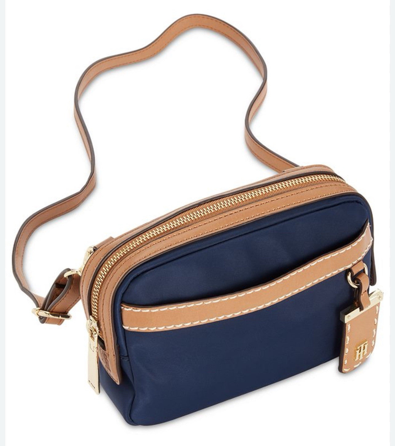 Tommy Hilfiger Julia Convertible Nylon Belt Bag Crossbody Blue/Tan JULIA NWT