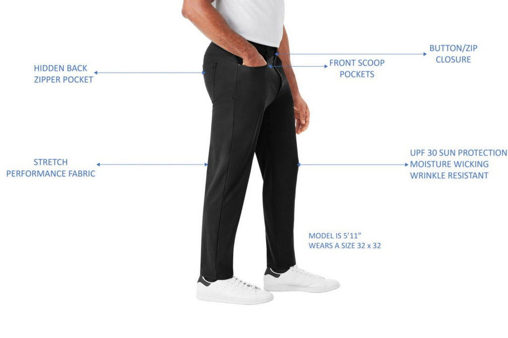 Member's Mark Men's Benton Performance Pant Slim Fit - Black - Size 38x34