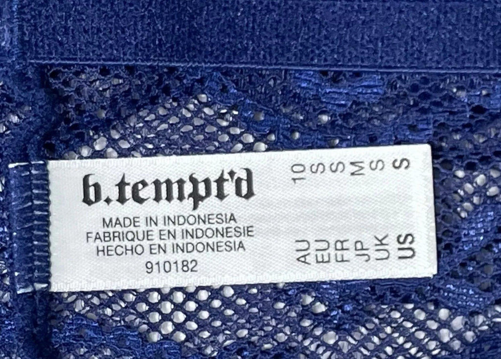 NWT b.tempt'd Women's S Lace Kiss Full Coverage Unlined Bralette 910182 Blue