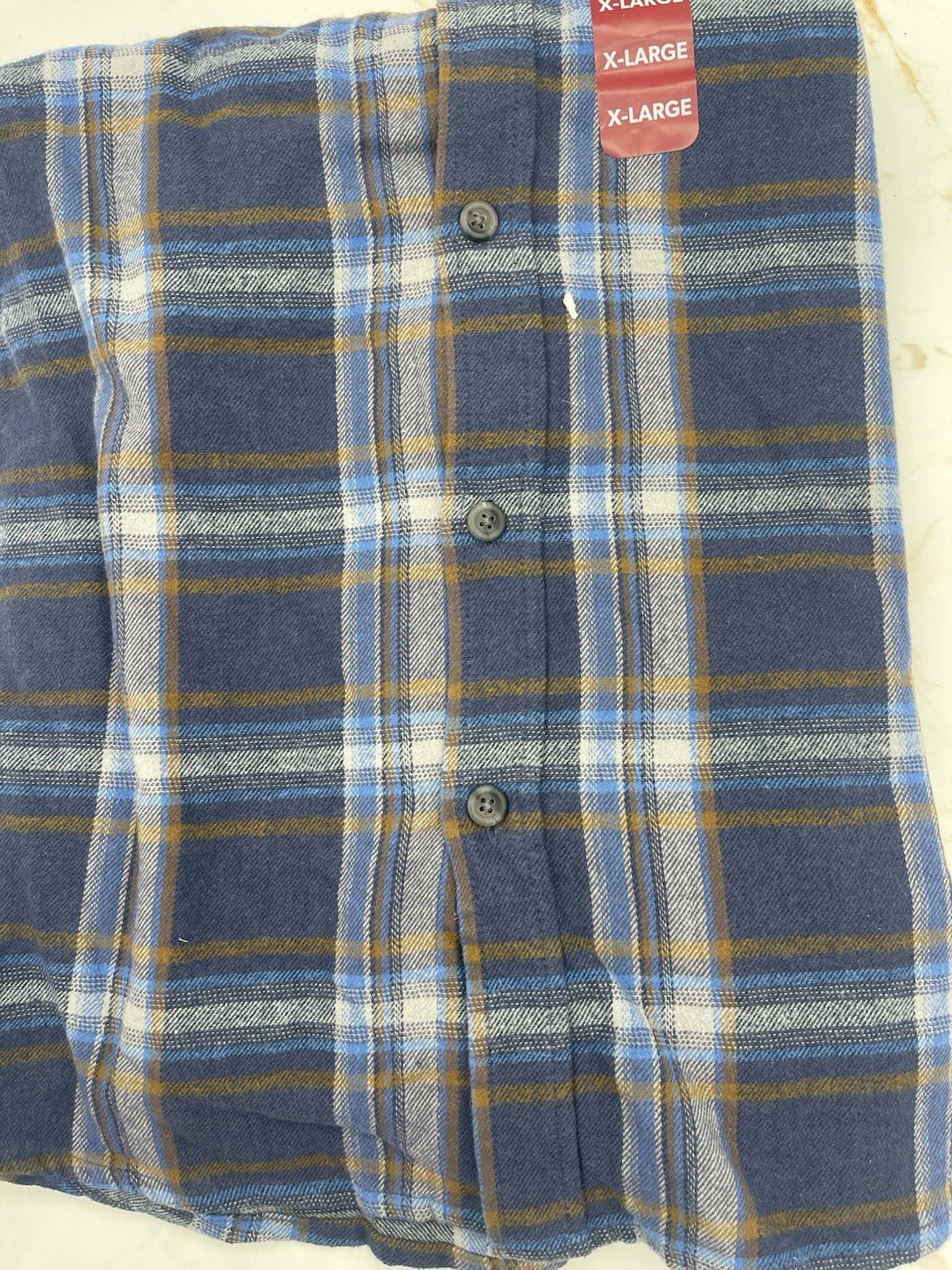 Eddie Bauer Men's 100% Cotton Easy Care Warm Brushed Twill Flannel Shirt Size XL