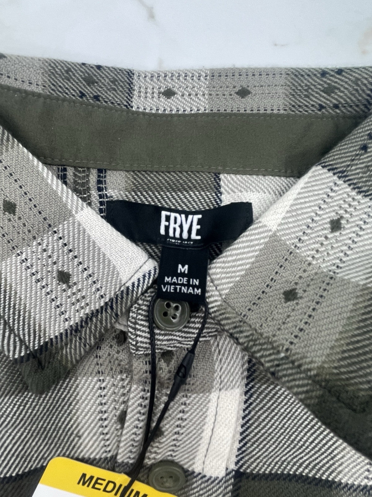 Frye Men's Jacquard Flannel Size M Dusky Green