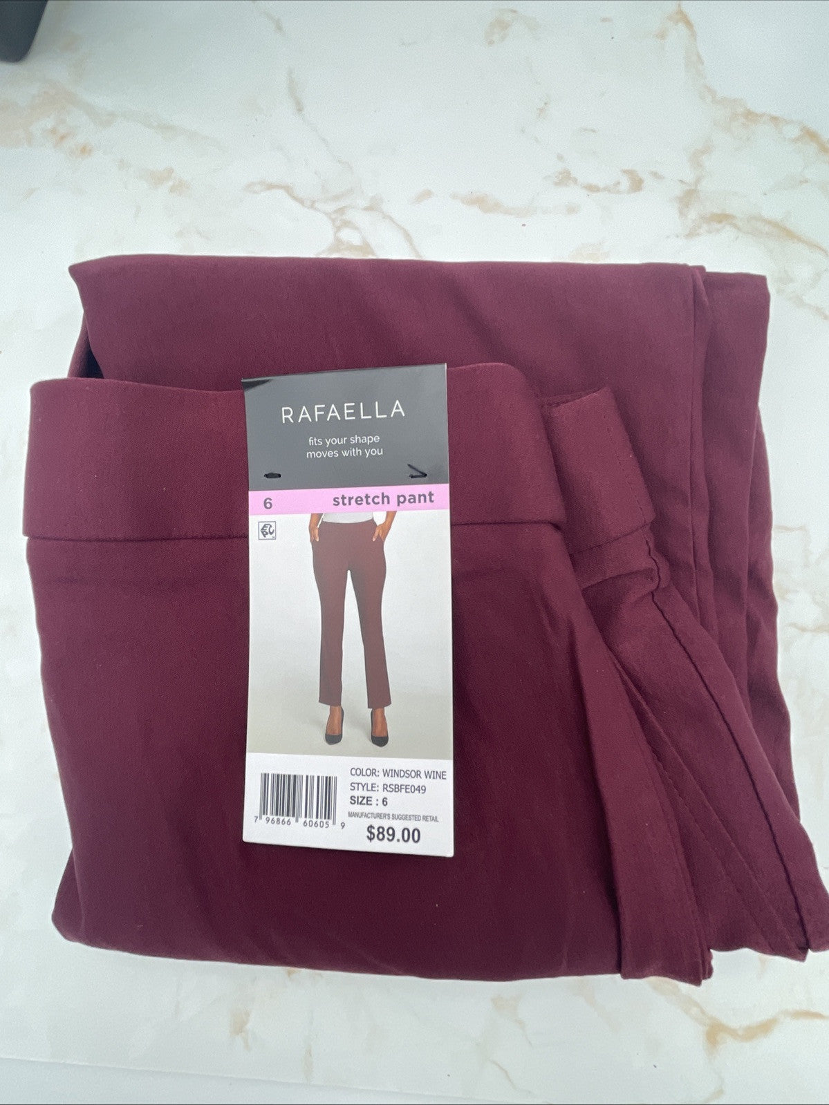 Rafaella Women’s Pull-On Belt Loops Functional Pockets Stretch Ankle Pant 6