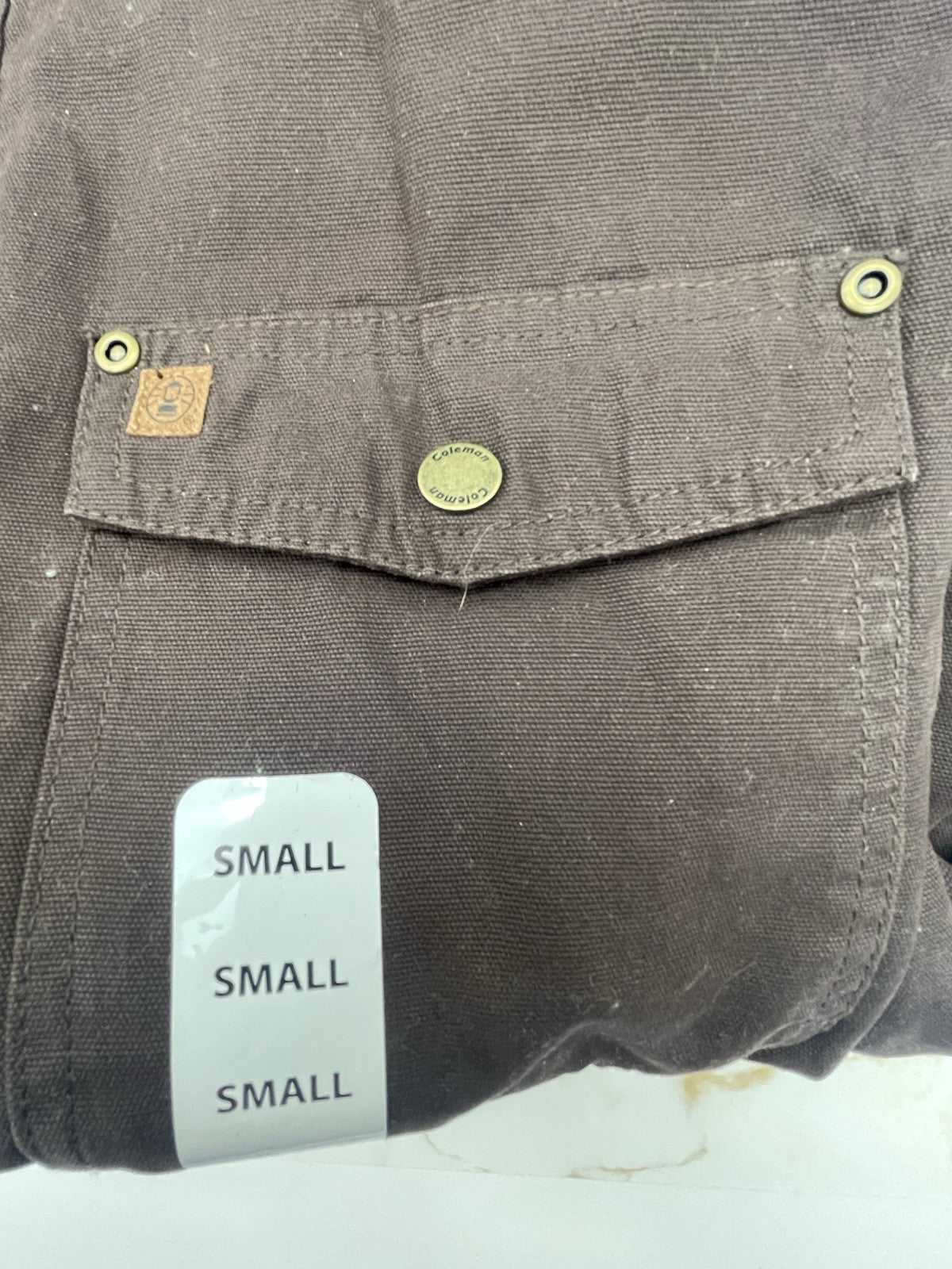 Coleman Men's Fleece Lined Canvas Shirt Jacket Coffee  Size S