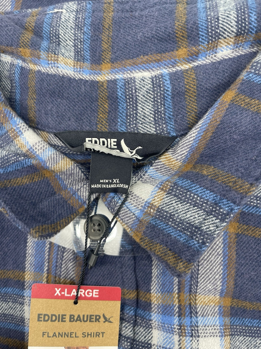 Eddie Bauer Men's 100% Cotton Easy Care Warm Brushed Twill Flannel Shirt Size XL