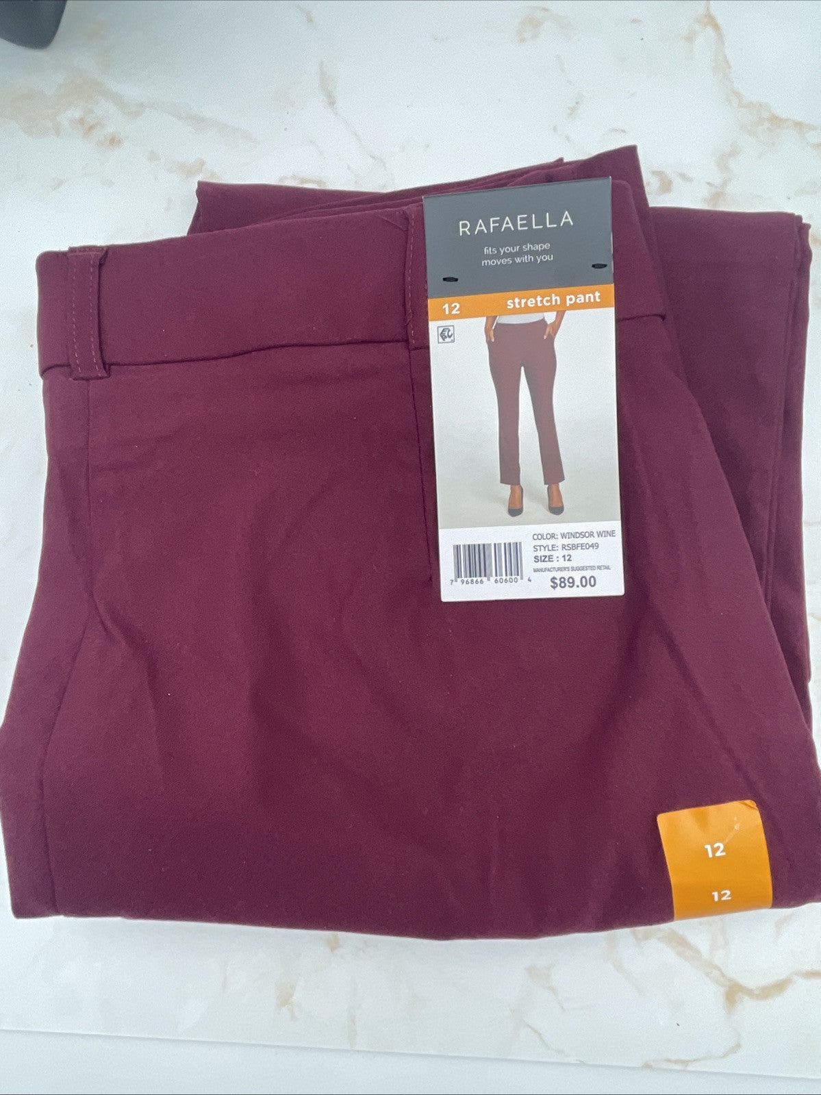 Rafaella Women’s Pull-On Belt Loops Functional Pockets Stretch Ankle Pant 12