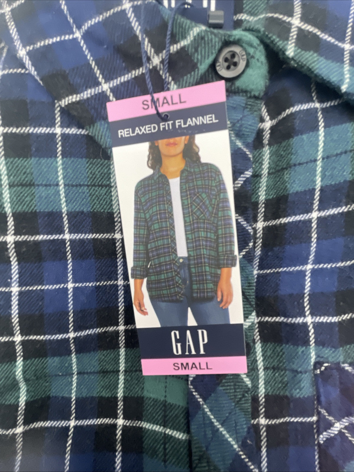 Gap Women's Soft Long Sleeve Hi-Low Hem Relaxed Fit Flannel Size S