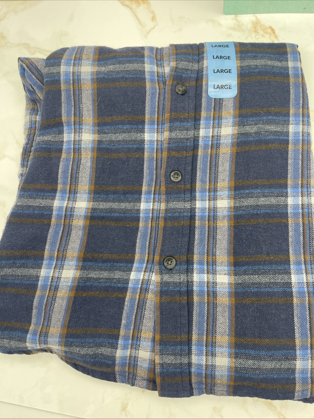 Eddie Bauer Men's 100% Cotton Easy Care Warm Brushed Twill Flannel Shirt Size L