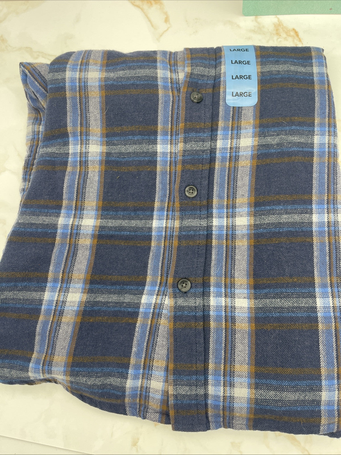 Eddie Bauer Men's 100% Cotton Easy Care Warm Brushed Twill Flannel Shirt Size L