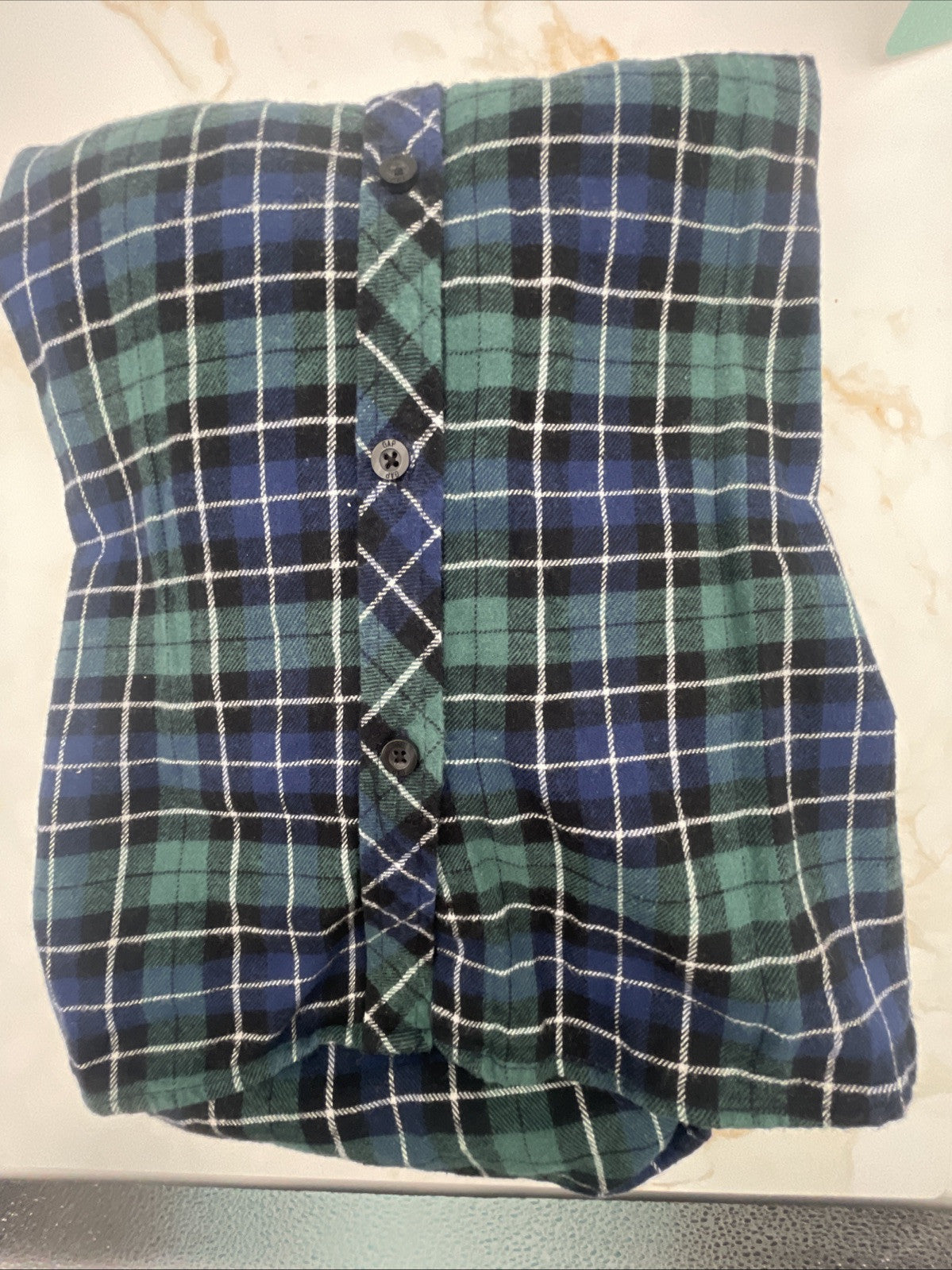 Gap Women's Soft Long Sleeve Hi-Low Hem Relaxed Fit Flannel Size L