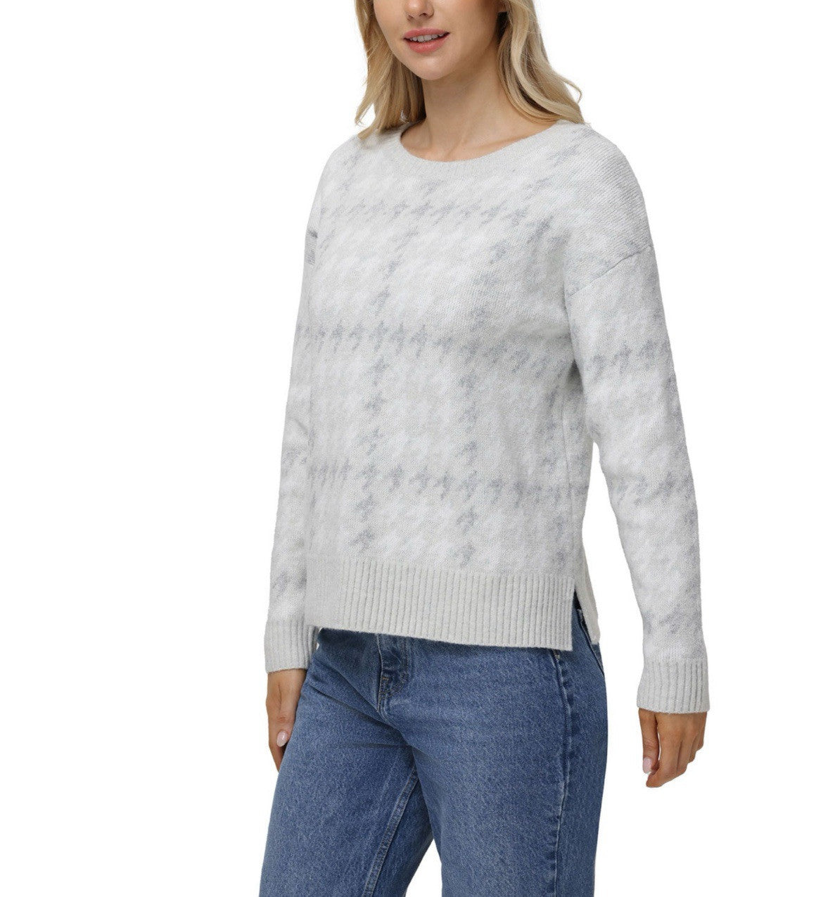 525 Women's Super Soft Crewneck Pullover Lurex Fairisle Sweater S