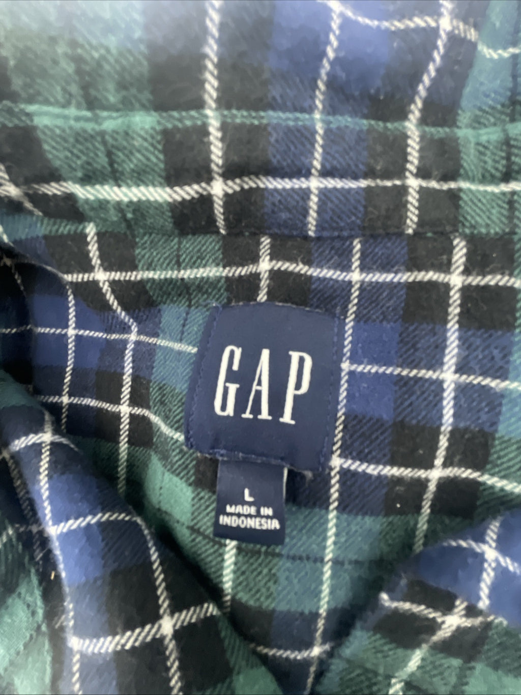 Gap Women's Soft Long Sleeve Hi-Low Hem Relaxed Fit Flannel Size L