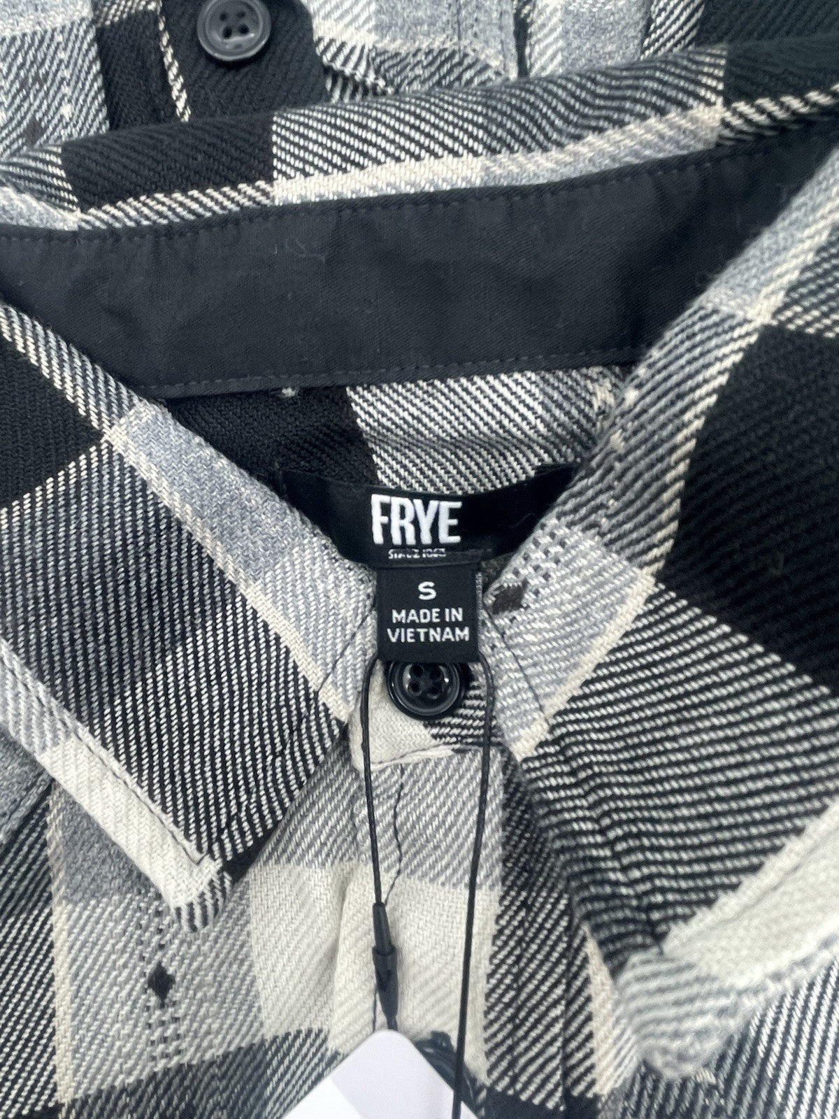 Frye Men's Jacquard Flannel  Heather Grey Size S