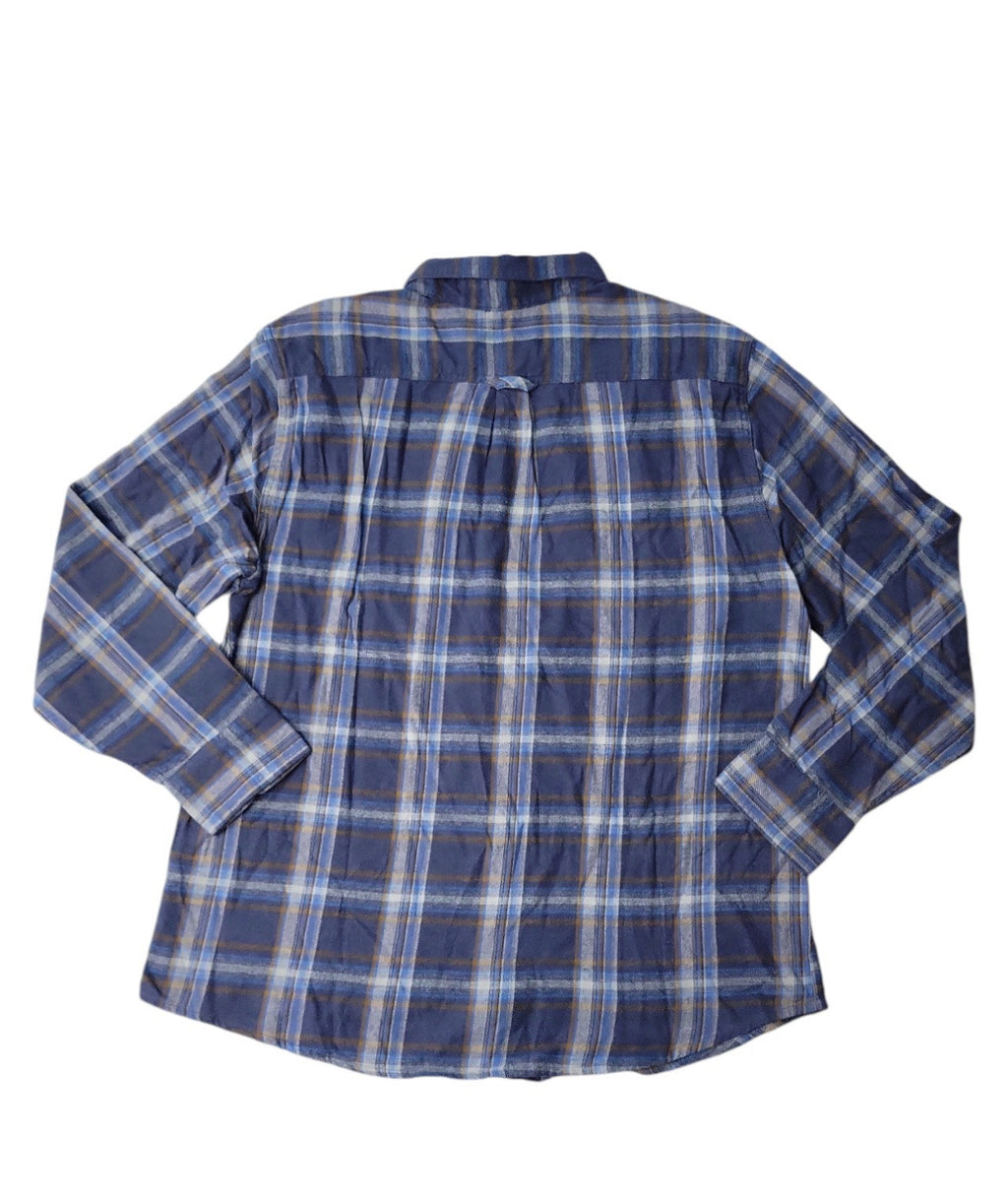 Eddie Bauer Men's 100% Cotton Easy Care Warm Brushed Twill Flannel Shirt Size XL