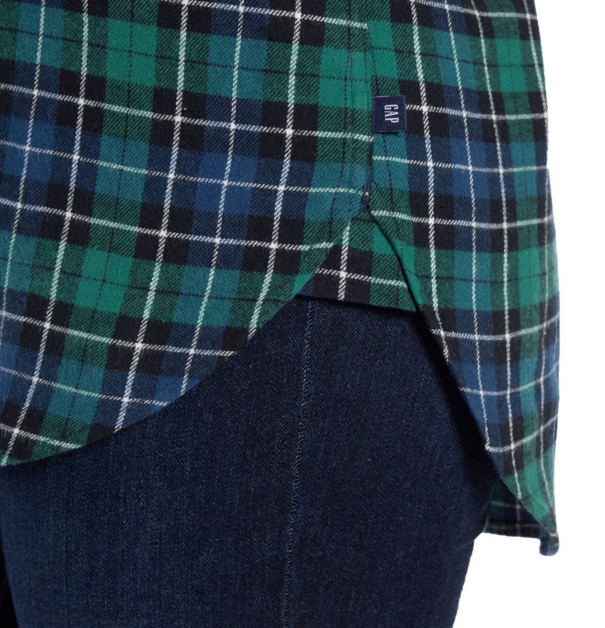 Gap Women's Soft Long Sleeve Hi-Low Hem Relaxed Fit Flannel Size S