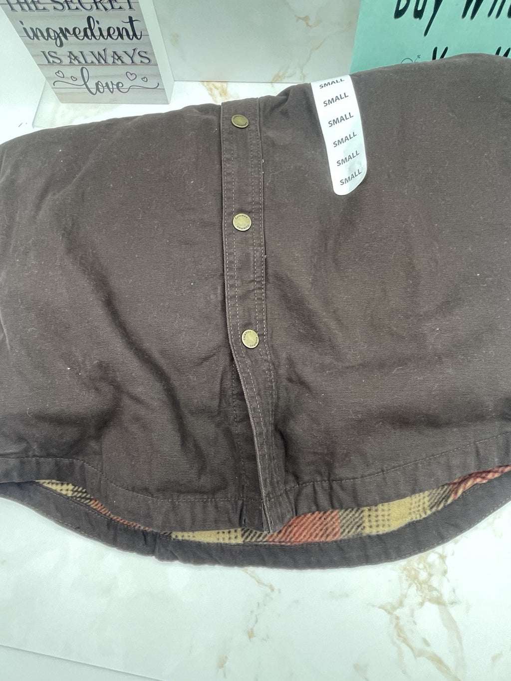 Coleman Men's Fleece Lined Canvas Shirt Jacket Coffee  Size S