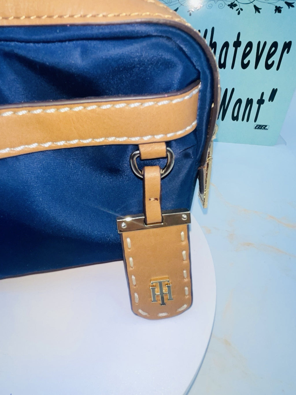 Tommy Hilfiger Julia Convertible Nylon Belt Bag Crossbody Blue/Tan JULIA NWT