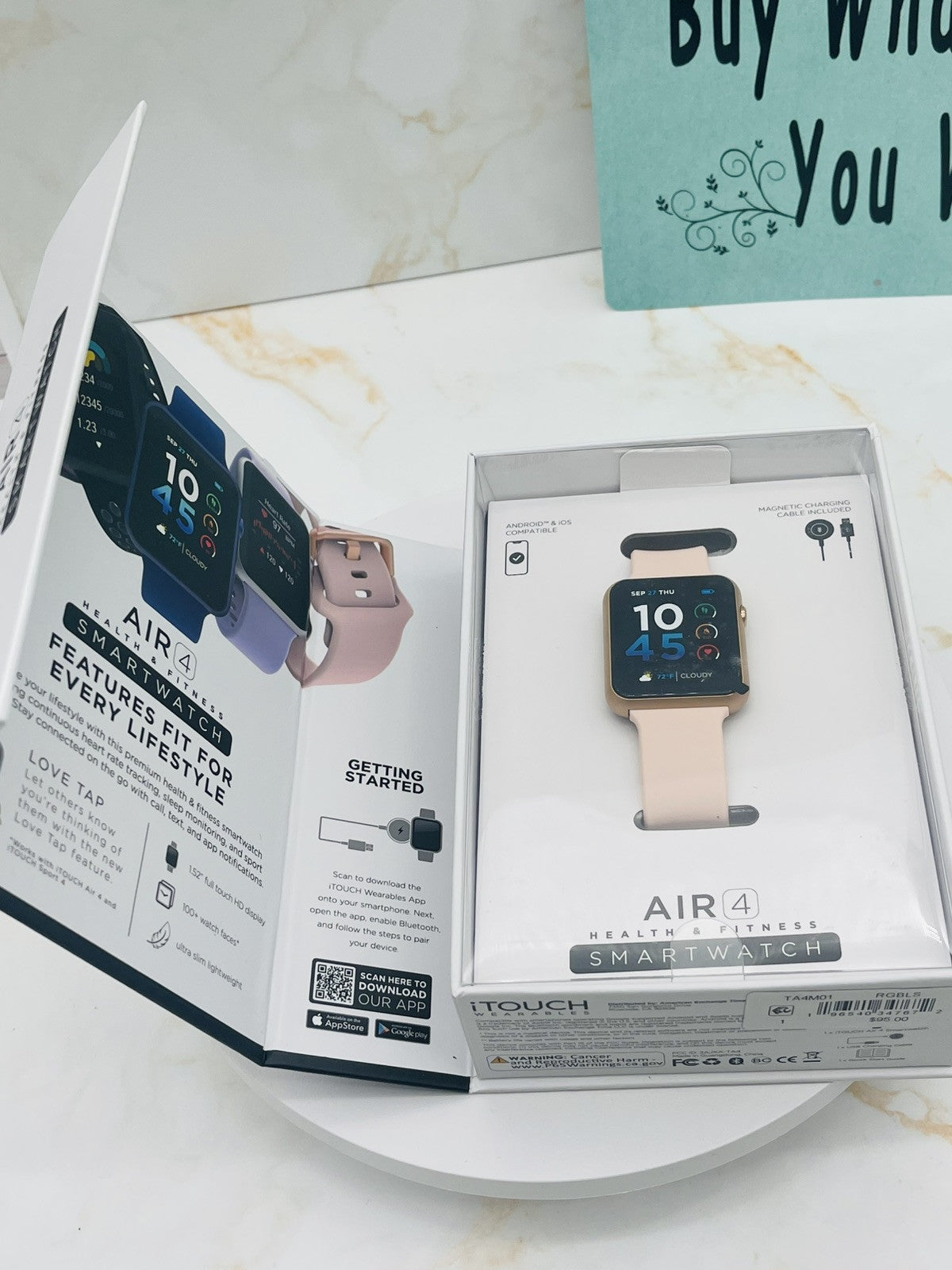 iTouch Air 4 Smartwatch Fitness Heart Rate, Custom Face, 100+ Sports, Bluetooth