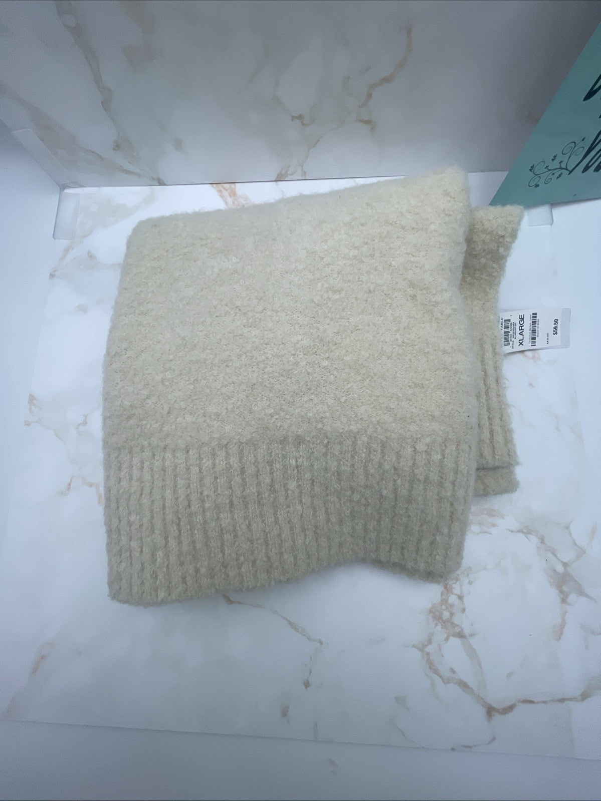 On 34th Women's Plus On 34th Pink Marled Bouclé Sweater,  Size XL White