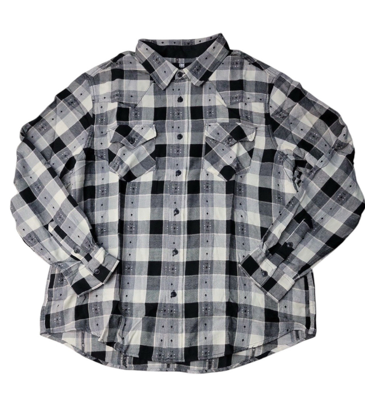 Frye Men's Jacquard Flannel  Heather Grey Size S