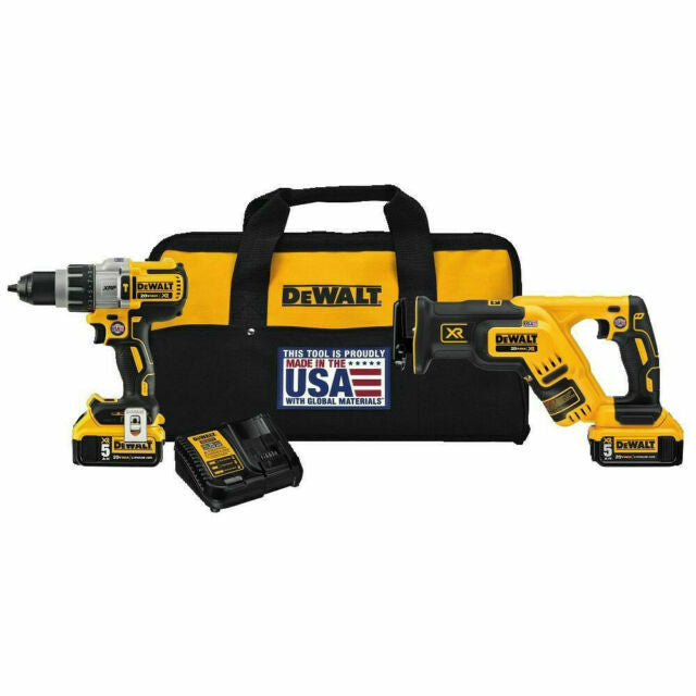 DEWALT DCK294P2 20V Hammer Drill and Reciprocating Saw Combo Kit